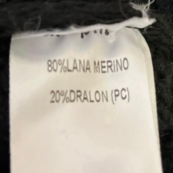 Akep Black Wool Knitted Bird Print Long Sleeve Pullover Mini Sweater Dress S/M - Picture 5 of 6